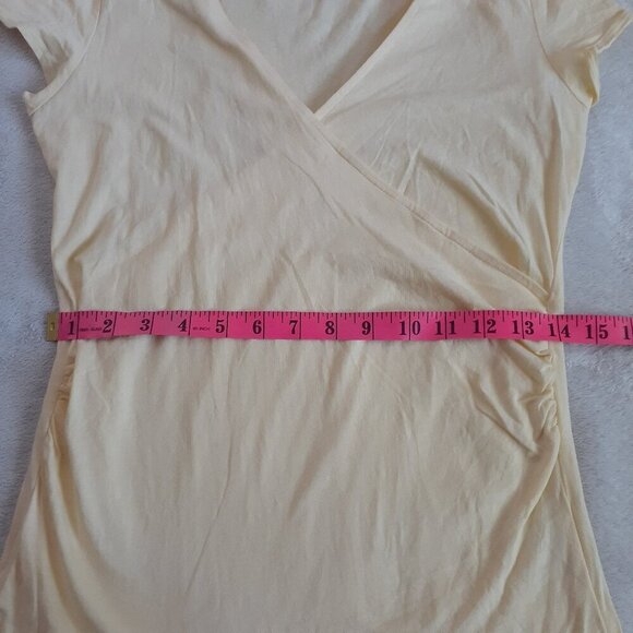 Nautica Vintage Women's Size Small Butter Yellow Cotton Shirt - Picture 9 of 11